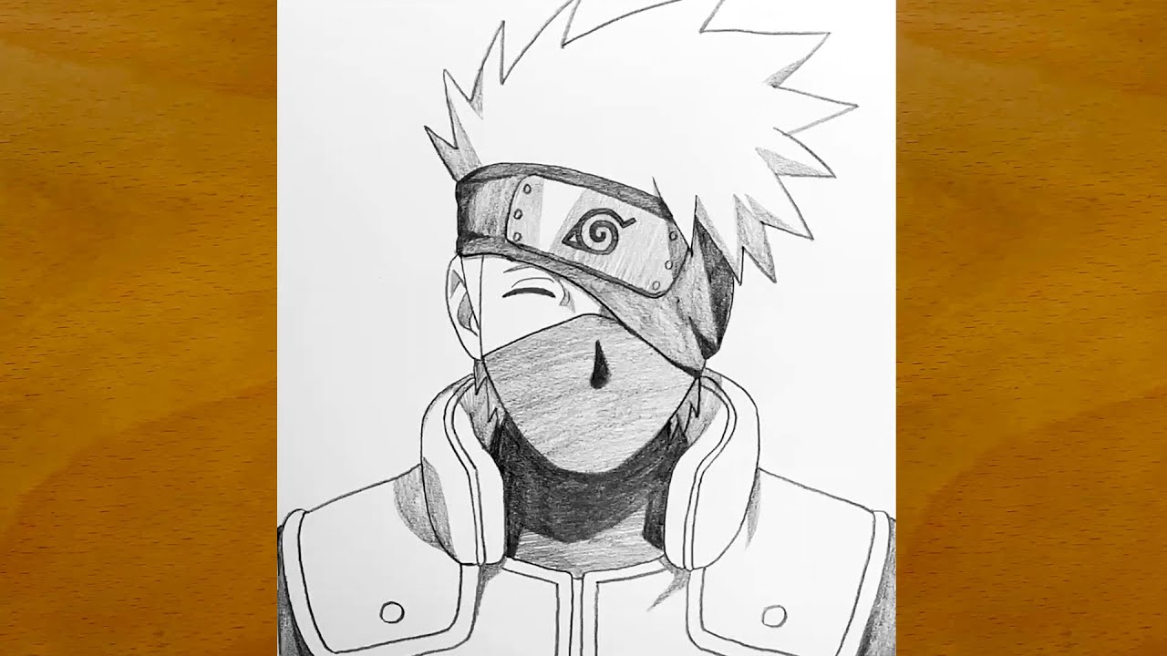 How to draw Kakashi Hatake step by step || Easy anime sketch for beginners || Naruto drawing