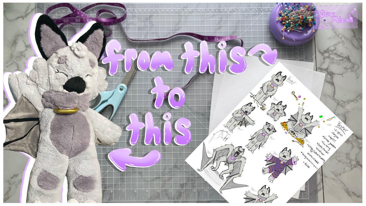 Make a plushie with me! | 💜🦇Designing a bat OC plush from scratch!🦇💜