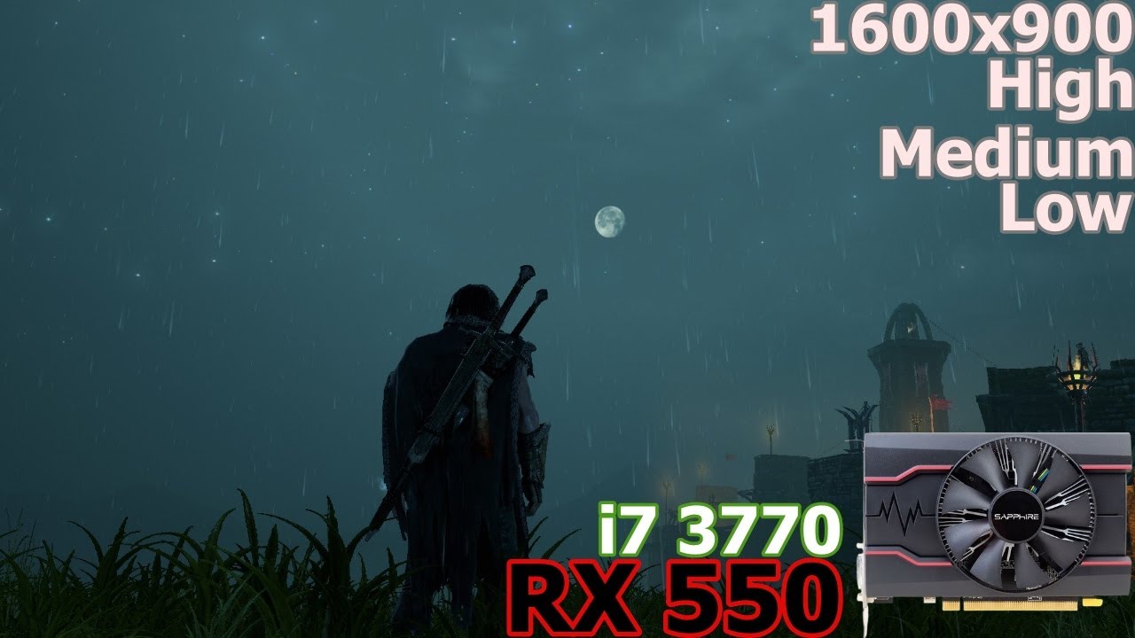 RX 550 | Middle Earth: Shadow of Mordor | 1600x900, Yüksek, Orta, Düşük
