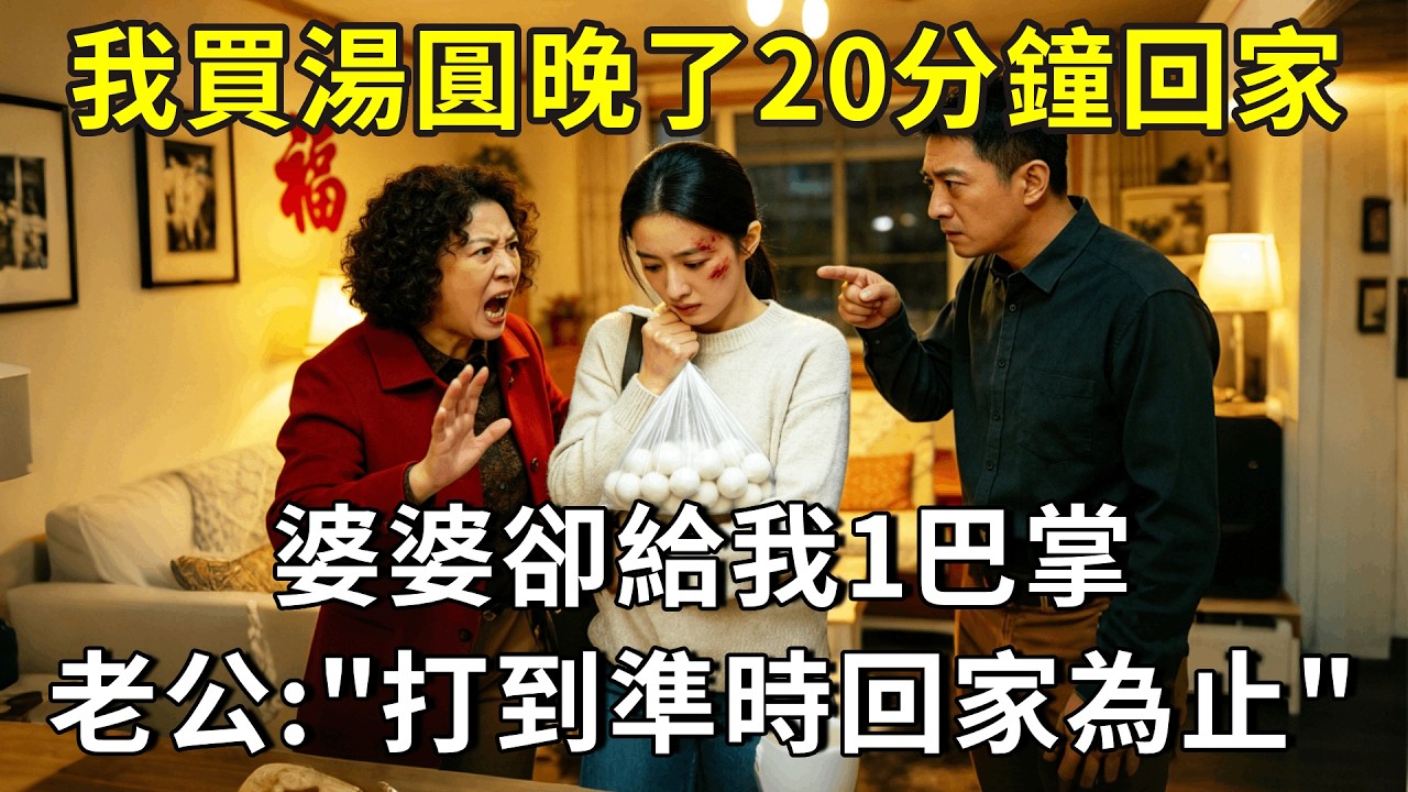 我買湯圓晚了20分鐘回家，婆婆卻給我1巴掌，老公: