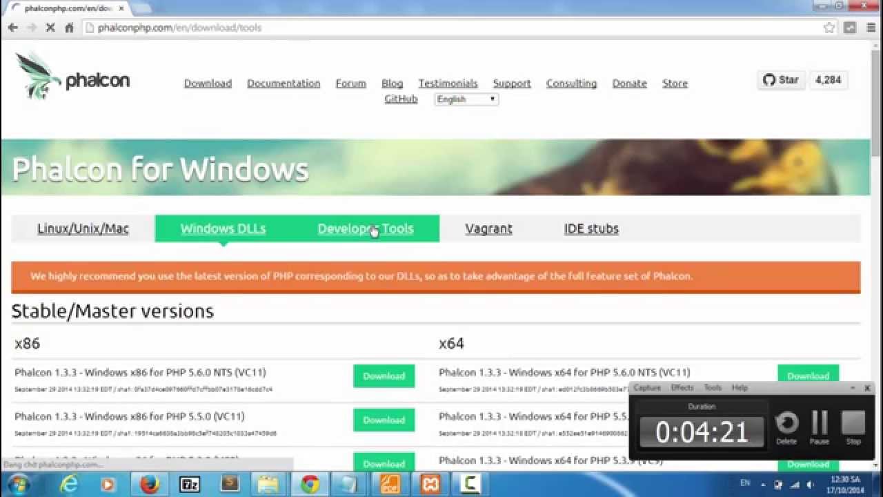 setup and create project website with phalcon php