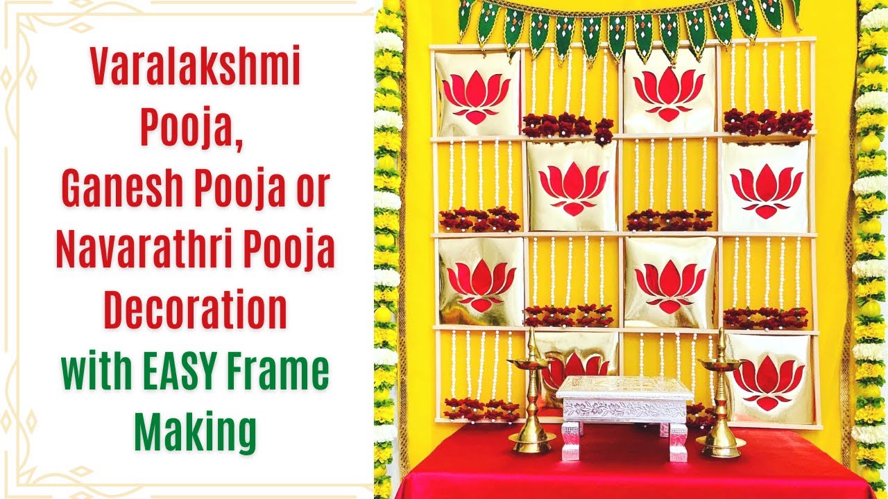 Navarathri Pooja Decor | Varalakshmi pooja deocration USA | Ganesh Pooja Decoration | Indian Decor