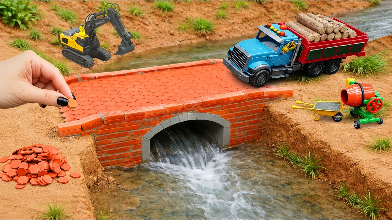 Bridge Collapse Accident - Incredible DIY Mini Truck Bridge Construction | ‪@TractorLifeTV