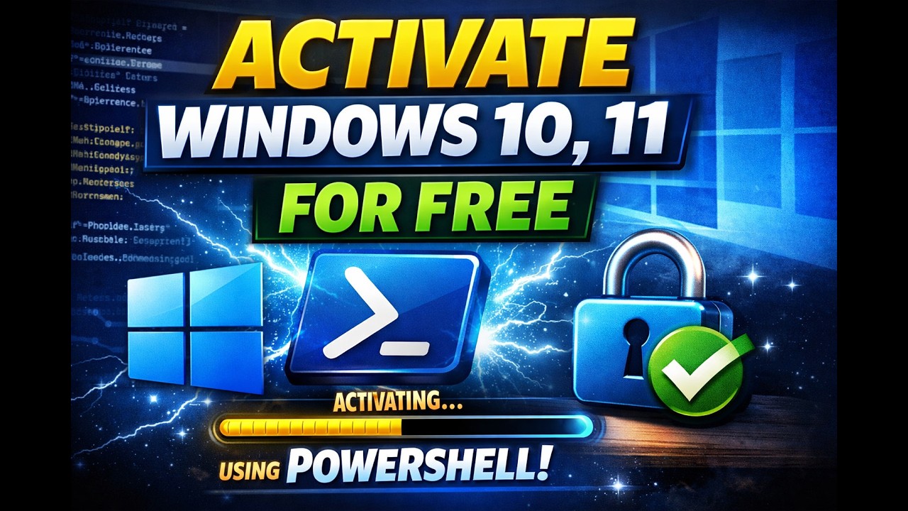 Activate win 10, 11 for free. using powershell
