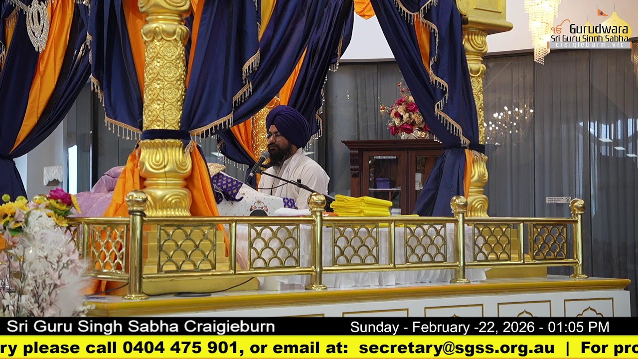 Live from Gurdwara Sri Guru Singh Sabha Craigieburn (Australia)