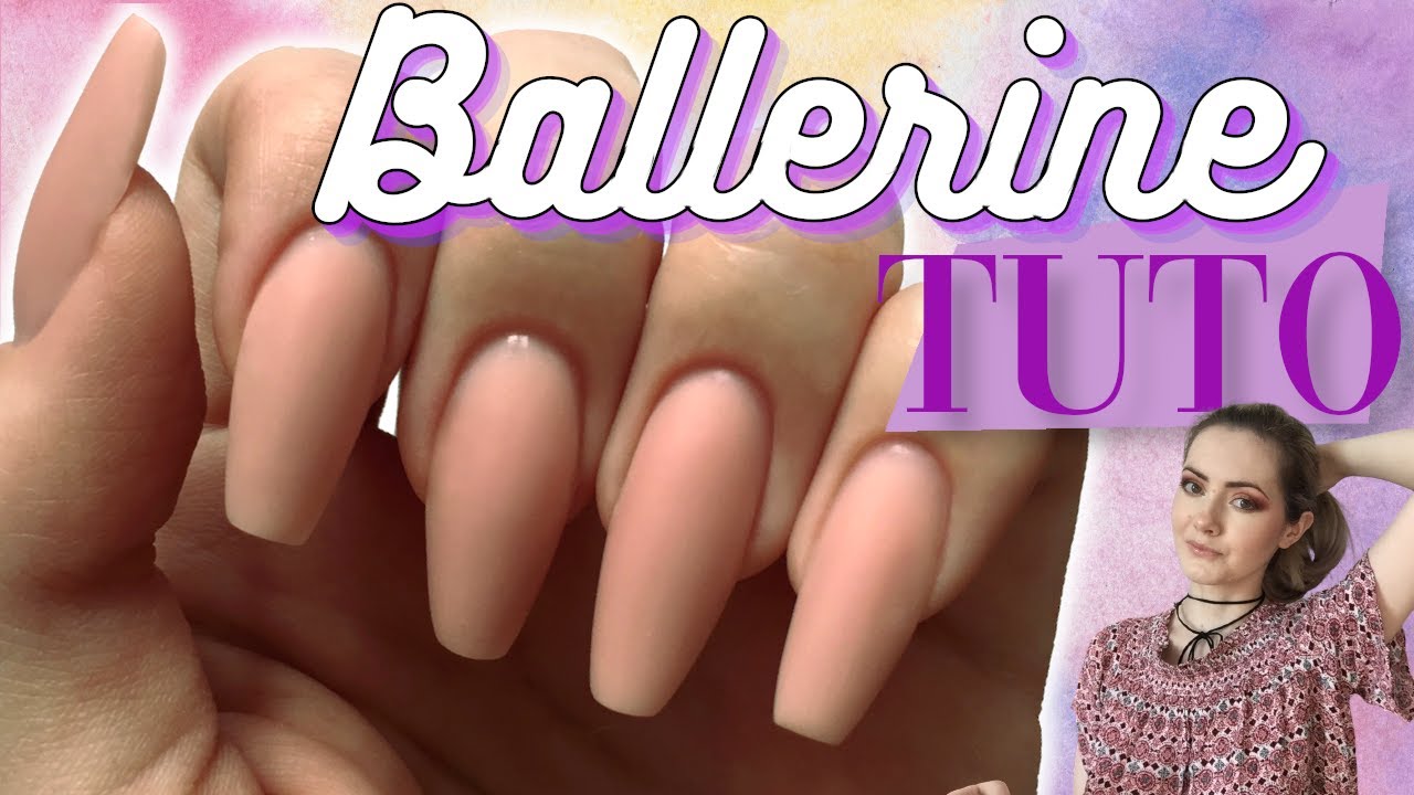 TUTO BALLERINE Ongles en gel : Comment faire une FORME BALLERINE sur Chablon⎟Méthode simple  💅🏻