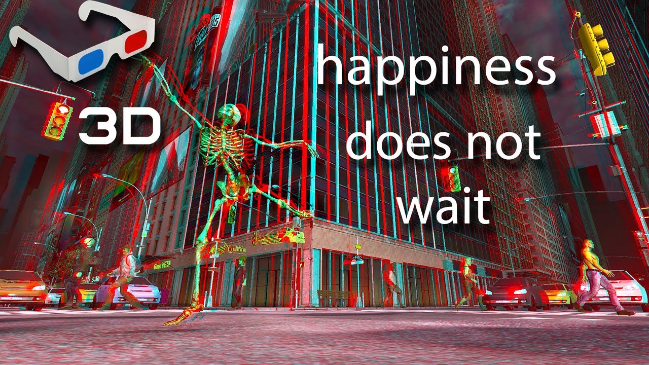 Happiness Does Not Wait 3D Anaglyph Video by Nearly Dark with music by Olafur Arnalds
