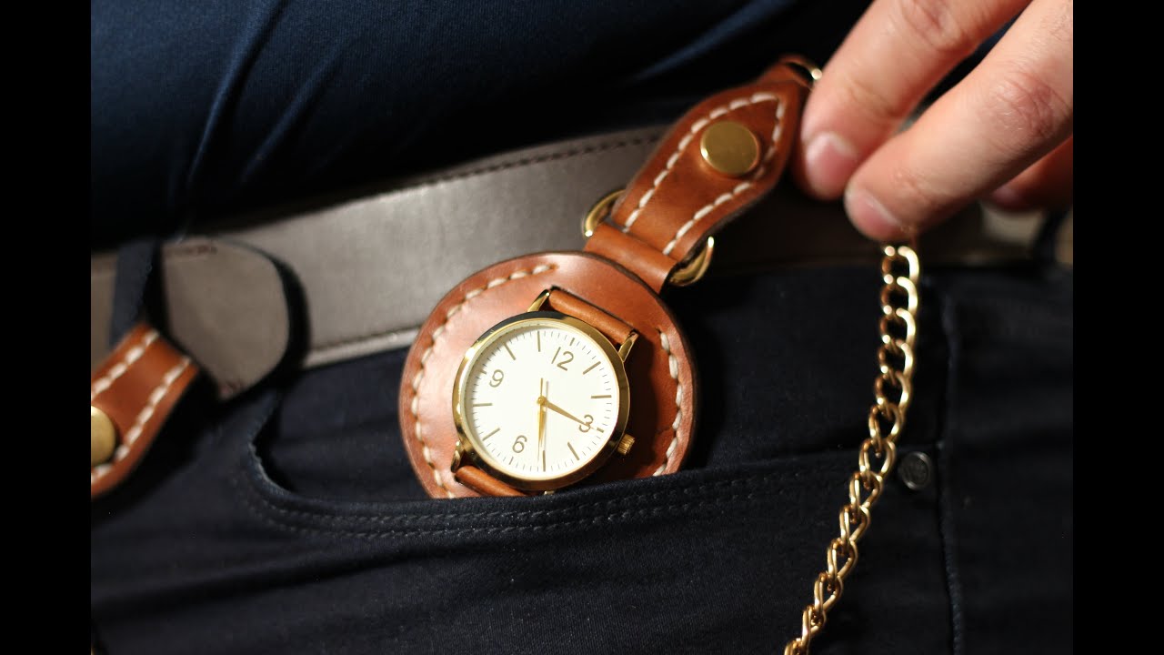 Turning an Old Watch into a Classy Pocket Watch | Leathercraft ASMR