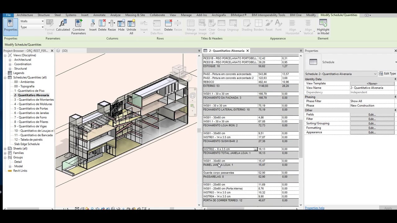 Quantitativo BIM 5D