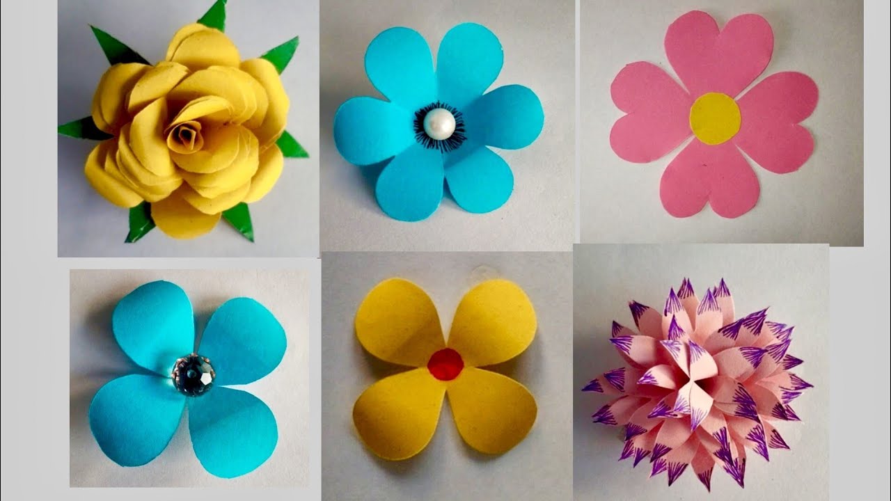 6 Beautiful paper flowers l Unique flowers with paper l Diy paper flower 