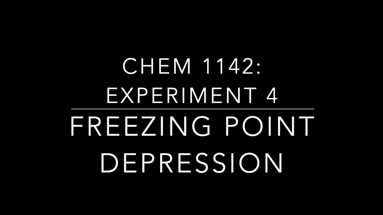 Freezing Point Depression Calculations