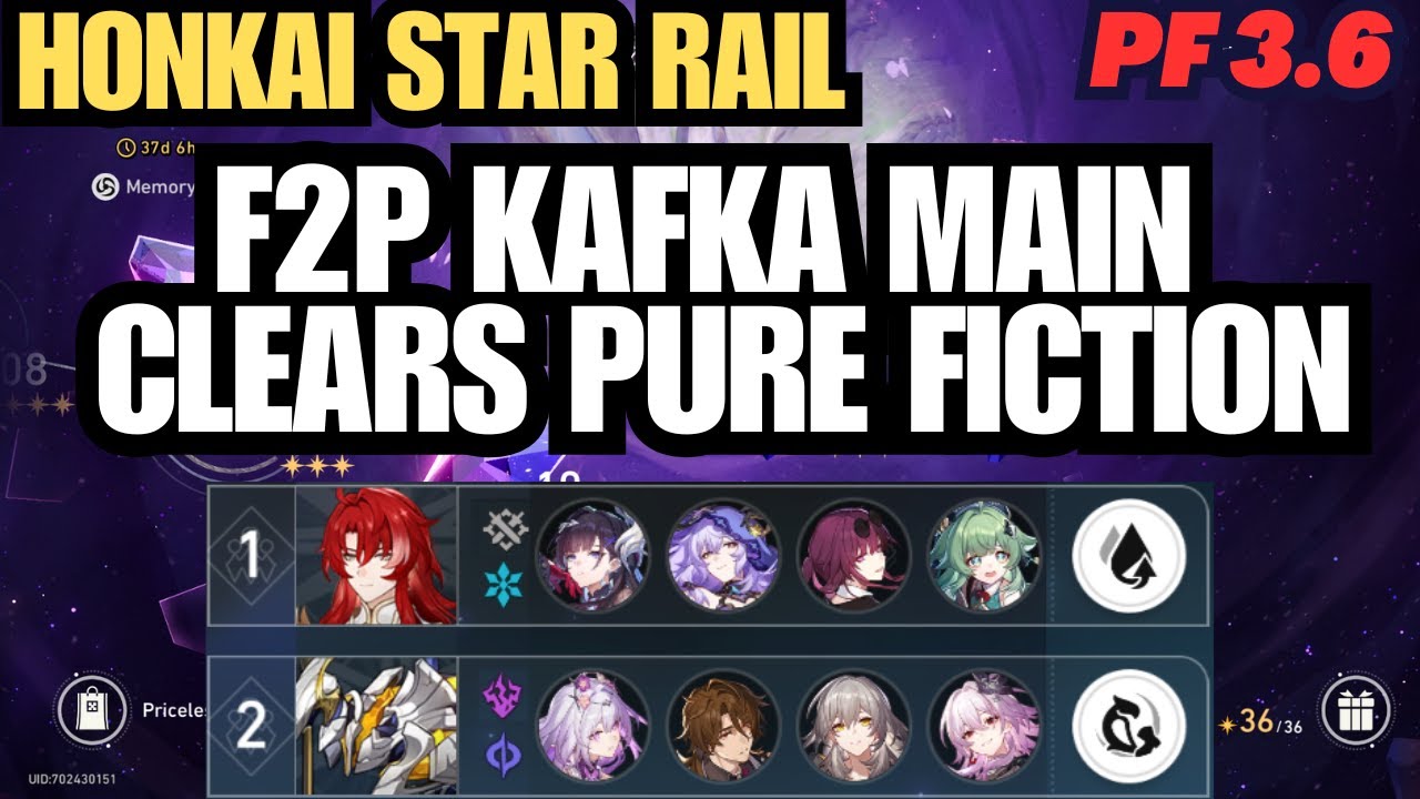 HSR SHOWCASE | Pure Fiction v3.6 | Iambic Pentameter | KAFKA F2P Main Goes for 60K!