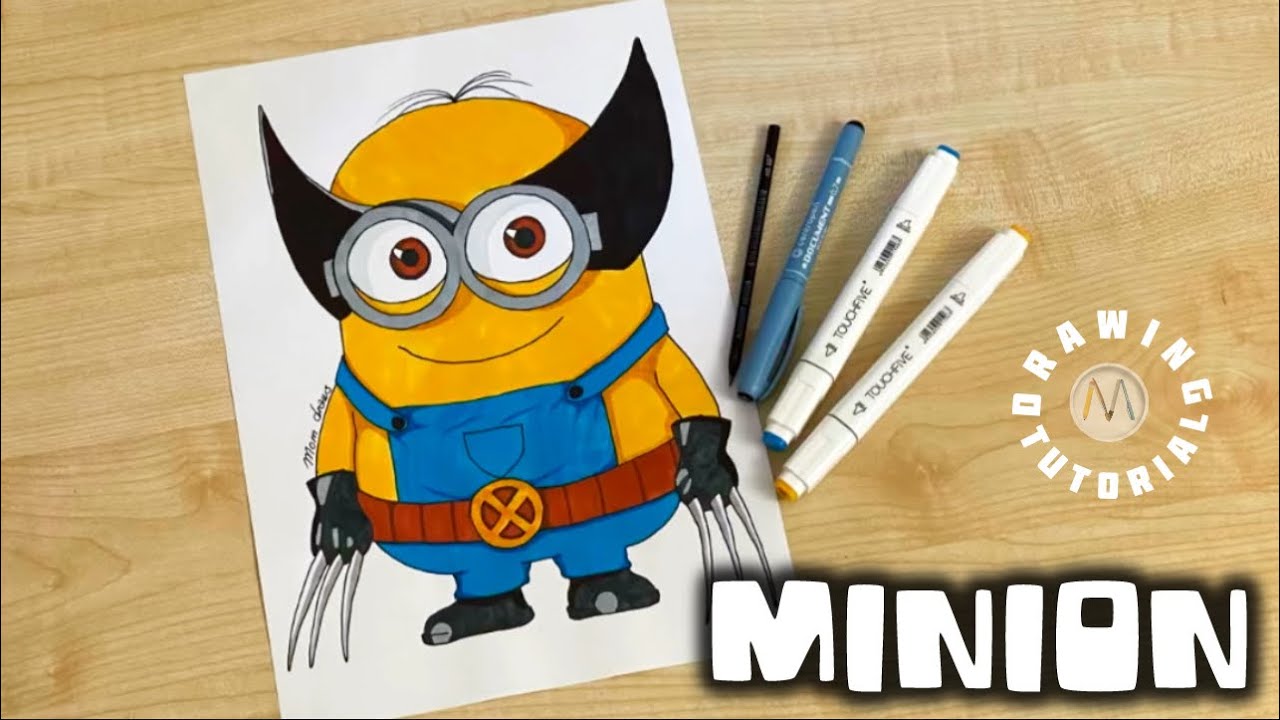 How to draw Minion in Batman costume