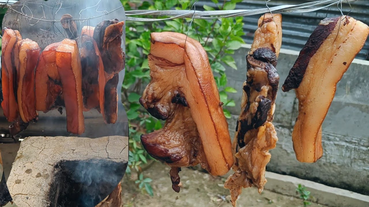Amazing ! Traditional smoked Pork । Smoked Pork making process । How to smoke Pork belly at home ।