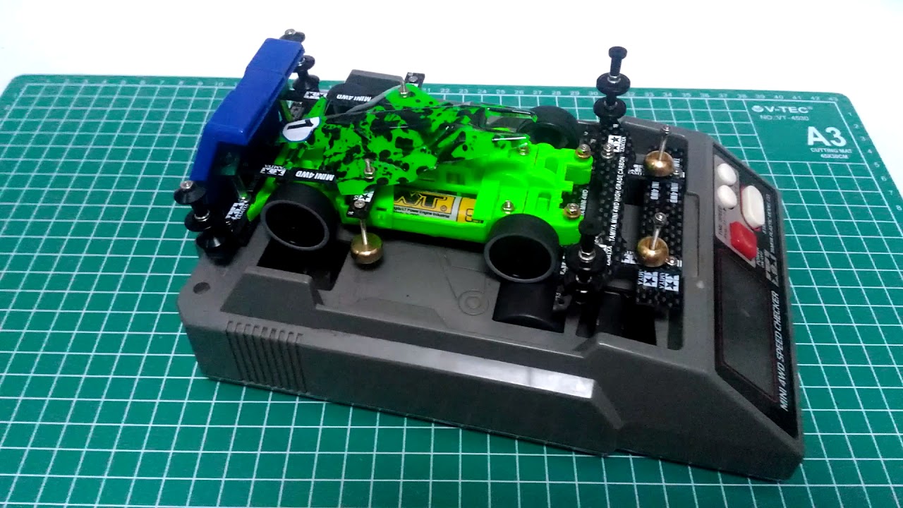 [ミニ四駆] Test ms chasis suspensi gear biru oranye