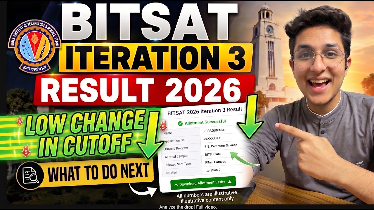 BITSAT Iteration 3 Result 2026 OUT! 📉 Low Cutoff Drop | What To Do Next?