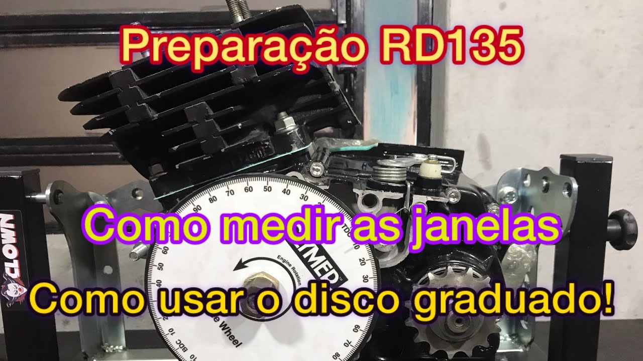 Como medir o tempo das janelas de um cilindro 2 tempos com disco graduado!