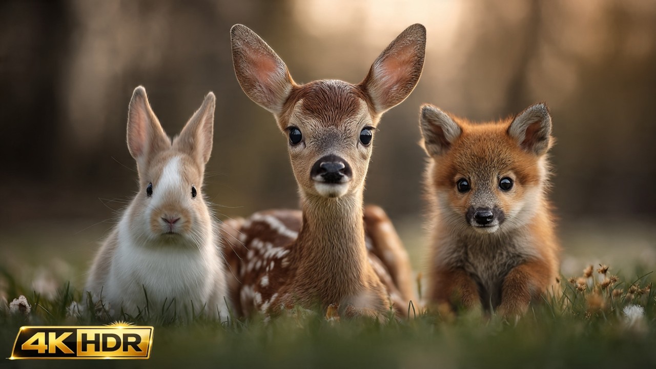 Cute Baby Animals 4K 🦌 | Peaceful Nature Relaxation | Stress Relief Video