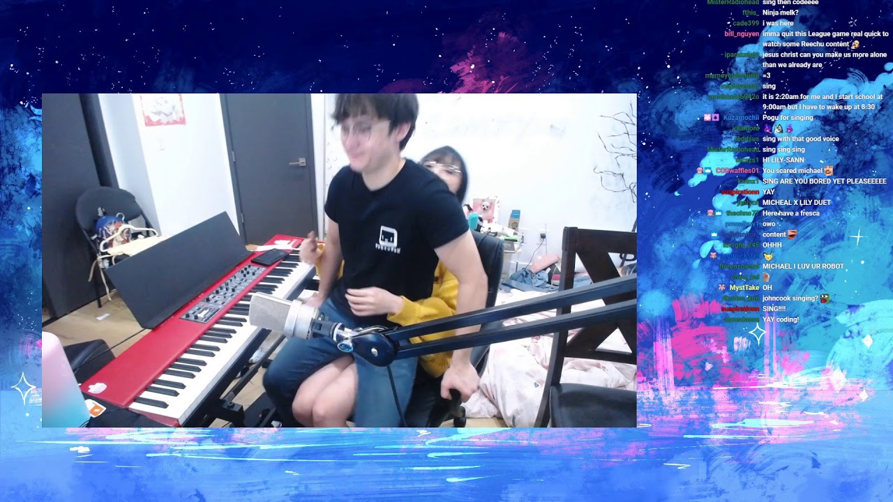 Michael sitting on Chairpichu