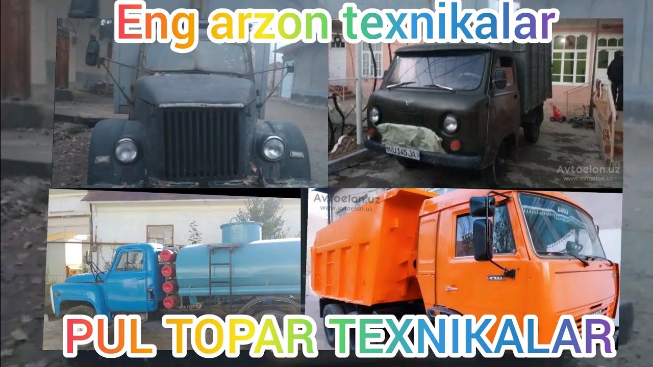 Arzon texnikalar GAZ 52, UAZ 452,GAZ 66,GAZ 51,GAZ 53,ZIL 554,KAMAZ, NARXLARI BILAN TANISHING!!