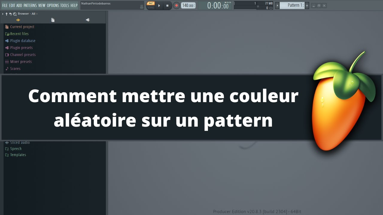 Fl Studio tutoriel fr - Comment mettre une couleur al&eacute;atoire sur un pattern