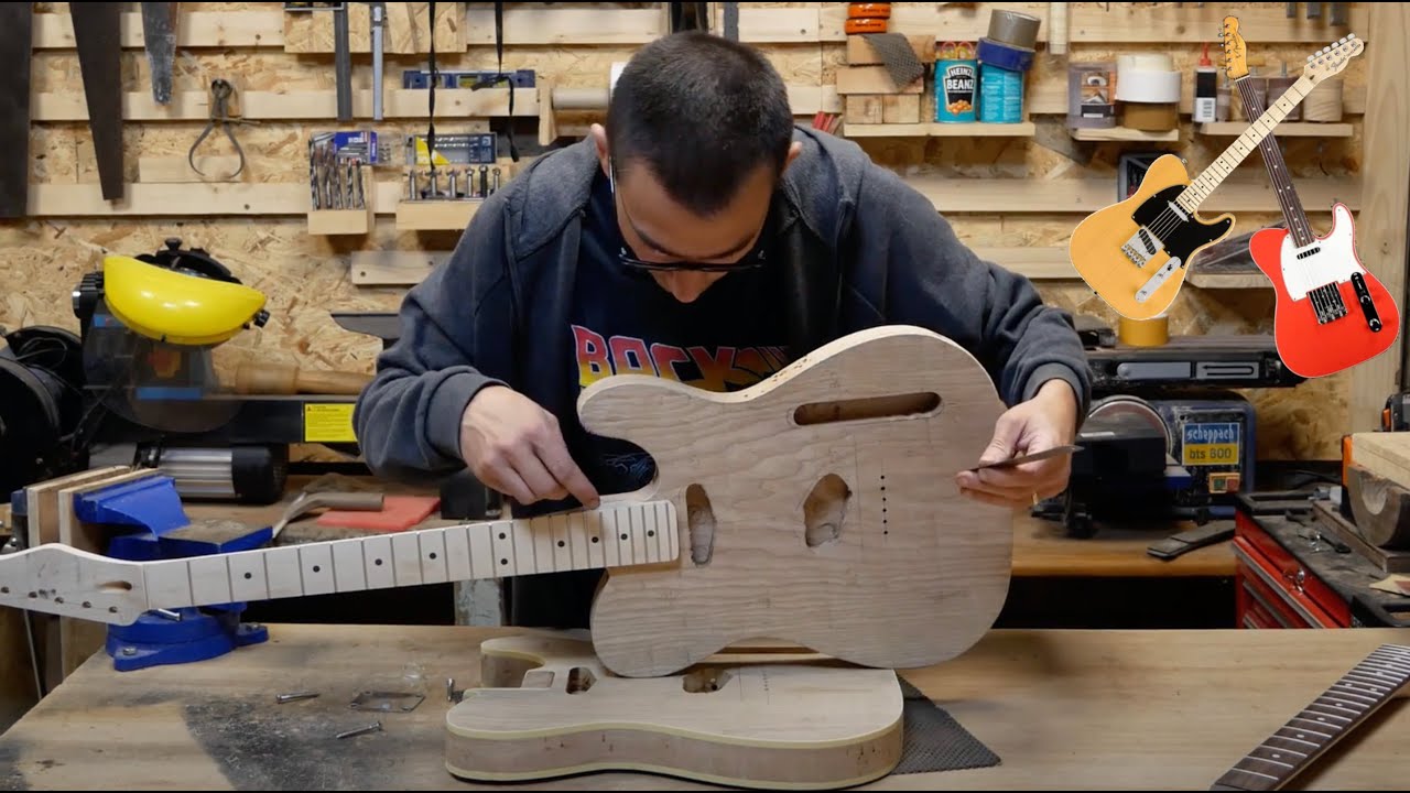 Je fabrique 2 Telecaster !! ep13 - Préparation des corps avant finition