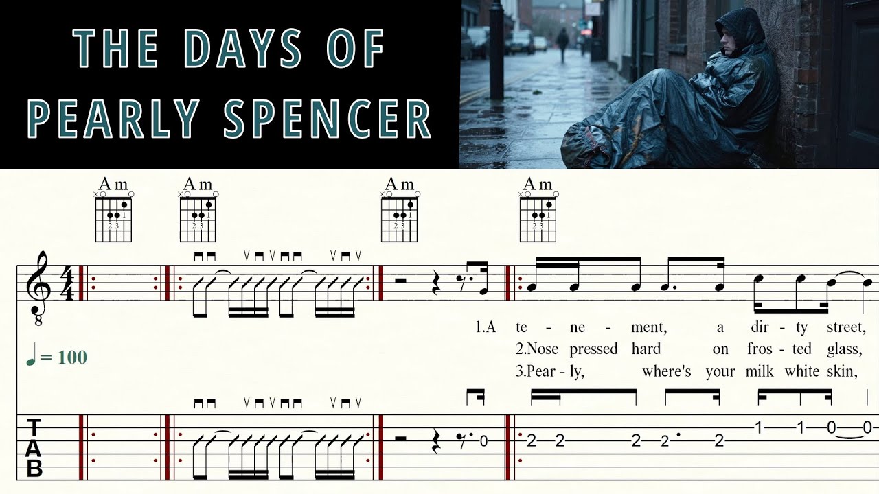 DAYS OF PEARLY SPENCER | DAVID McWILLIAMS | Complete | Acoustic Guitar Lesson | Sheet Music & TAB