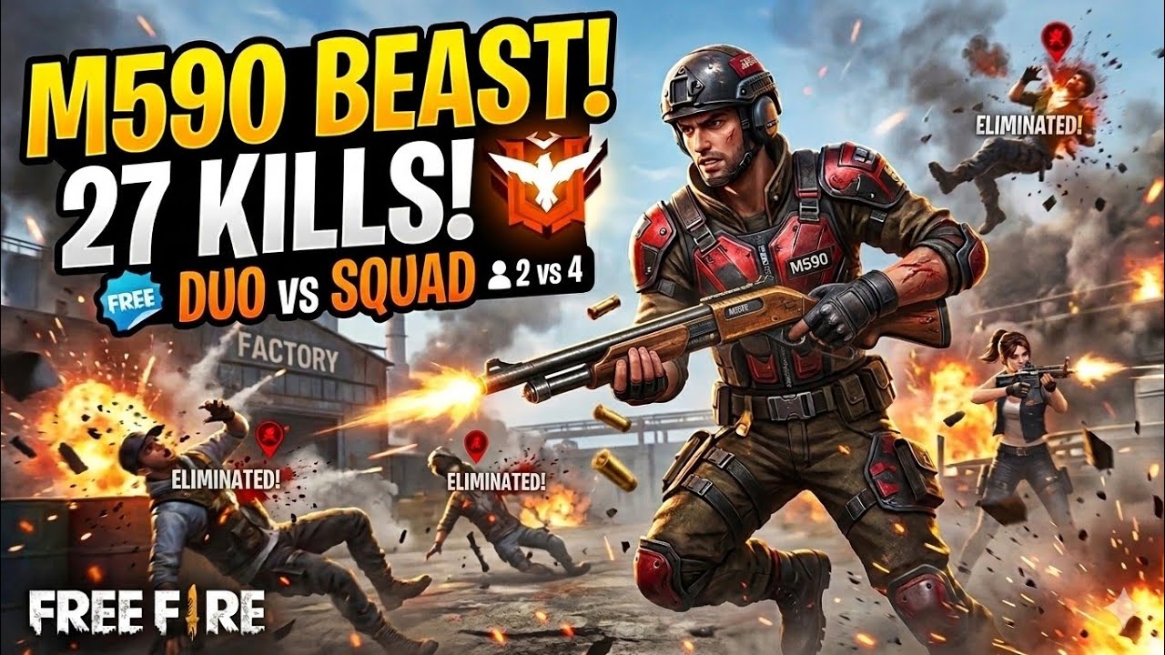 NO MERCY IN RANKED !! 27 KILL M590 DUO VS SQUAD RANKED GAMEPLAY 