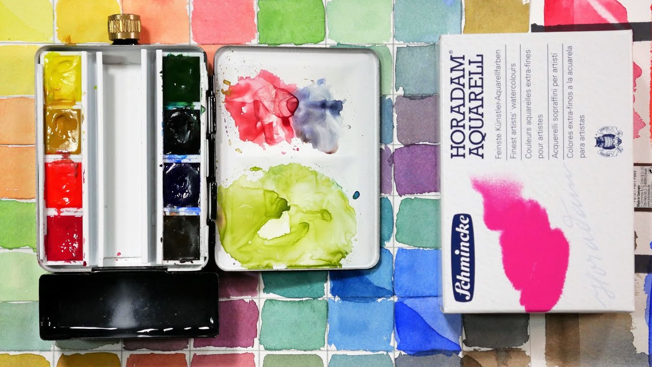 My Unicorn Palette! Unbox, Swatch, Mix and Art using the Schmincke Whisky Painters Flask Palette