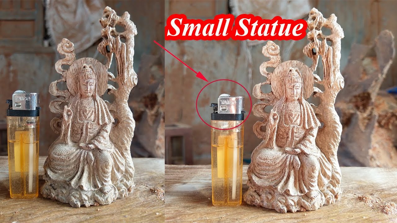 Wood Carving - Carved micro statues from rare wood