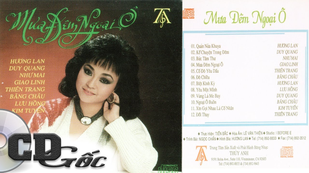 [CD Nhạc Xưa] Mưa Đêm Ngoại Ô (Thúy Anh 26) - HƯƠNG LAN, GIAO LINH Và Các Danh Ca Nhạc Vàng