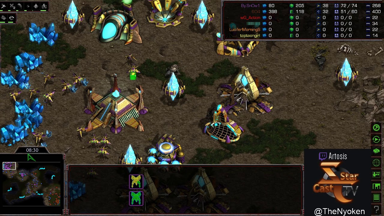 WHAT IS THIS MAP?????? Rush vs Snow - Cast by Artosis + Nyoken