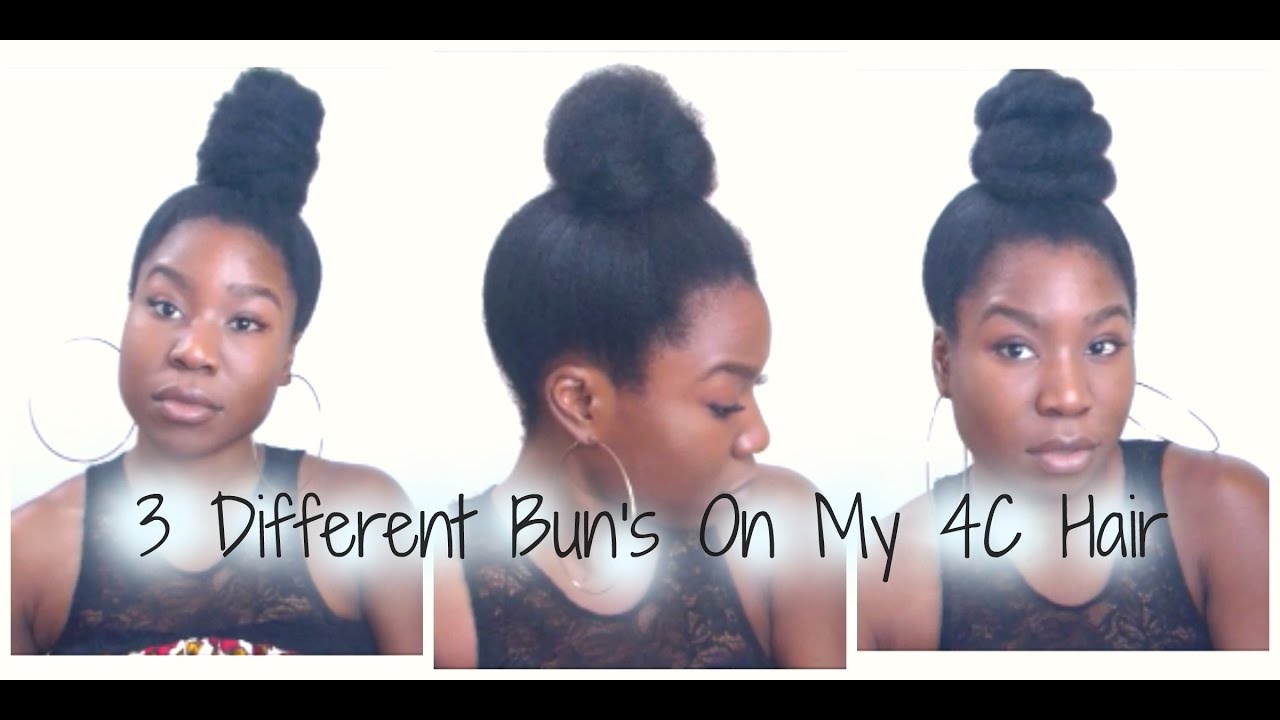 Hair Tutorial: 3 Different Top Knot Bun's on My 4c Hair