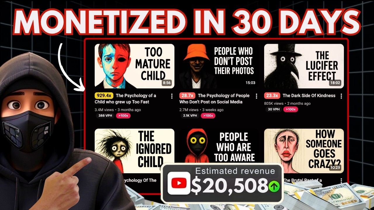 Я скопировал канал Faceless Psychology с доходом 20 тысяч долларов в месяц (вот точный план)
