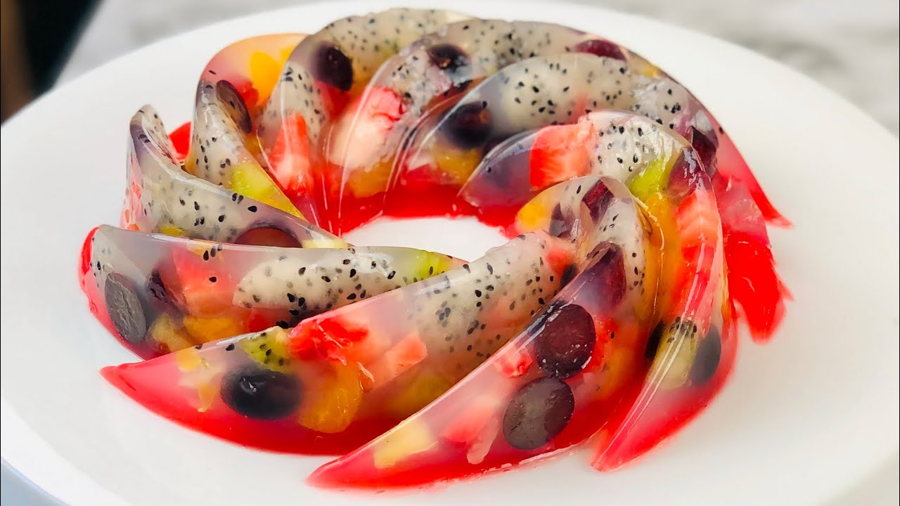Fruit Jelly Cake | Easy Summer Fruit Cake |Vegan Fruit Jelly Cake
