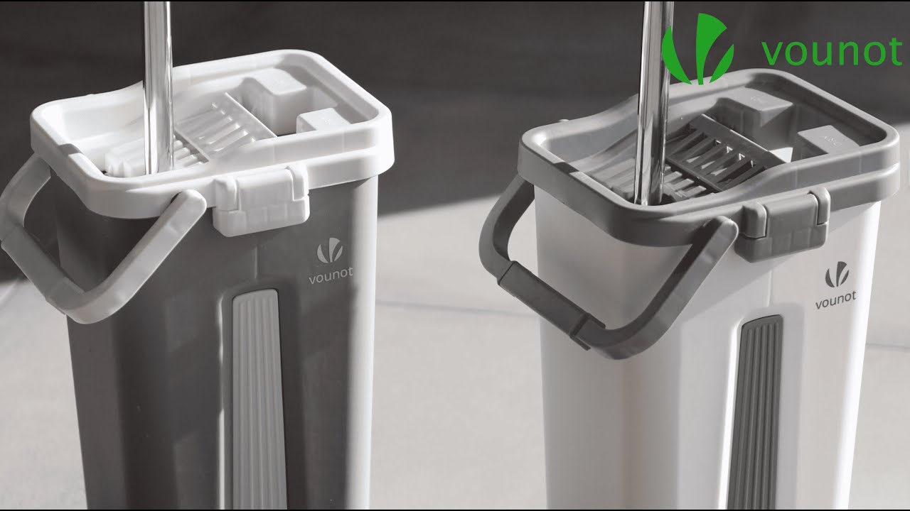 Nettoyage facile avec notre ensemble balai serpilli&egrave;re et seau essoreur