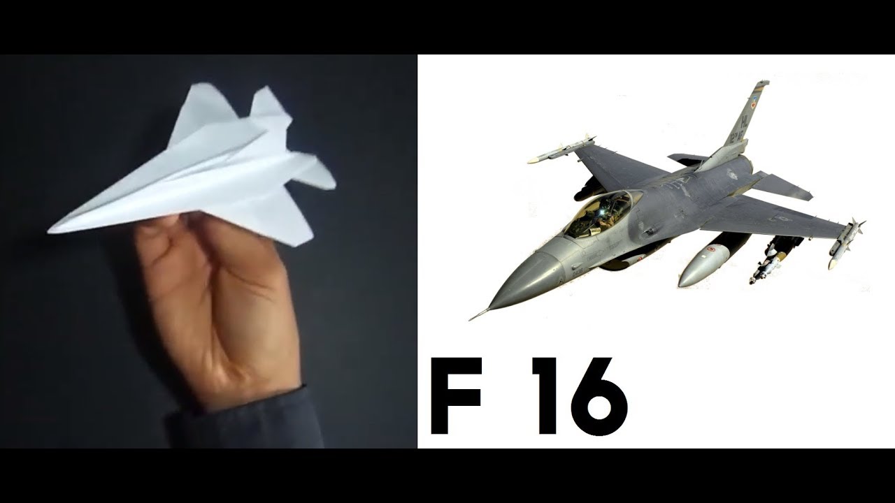 Como hacer un AVION DE PAPEL  F -16 de GUERRA