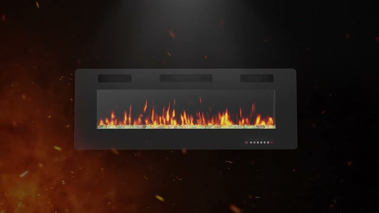 R.W.FLAME Electric Fireplace: Ultra-Thin, Low Noise, Adjustable Flame & Heat