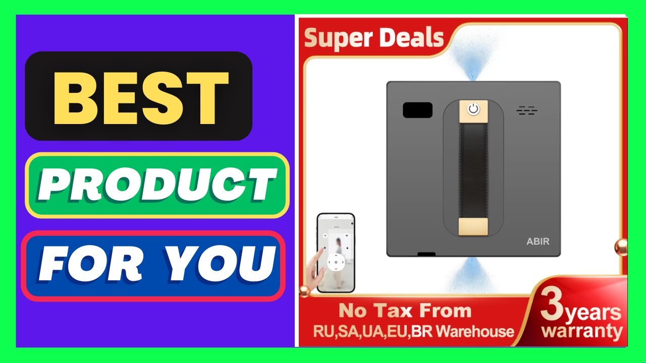 Robot Window Vacuum Cleaner ABIR WD8,Dual Ultrasonic Spray,