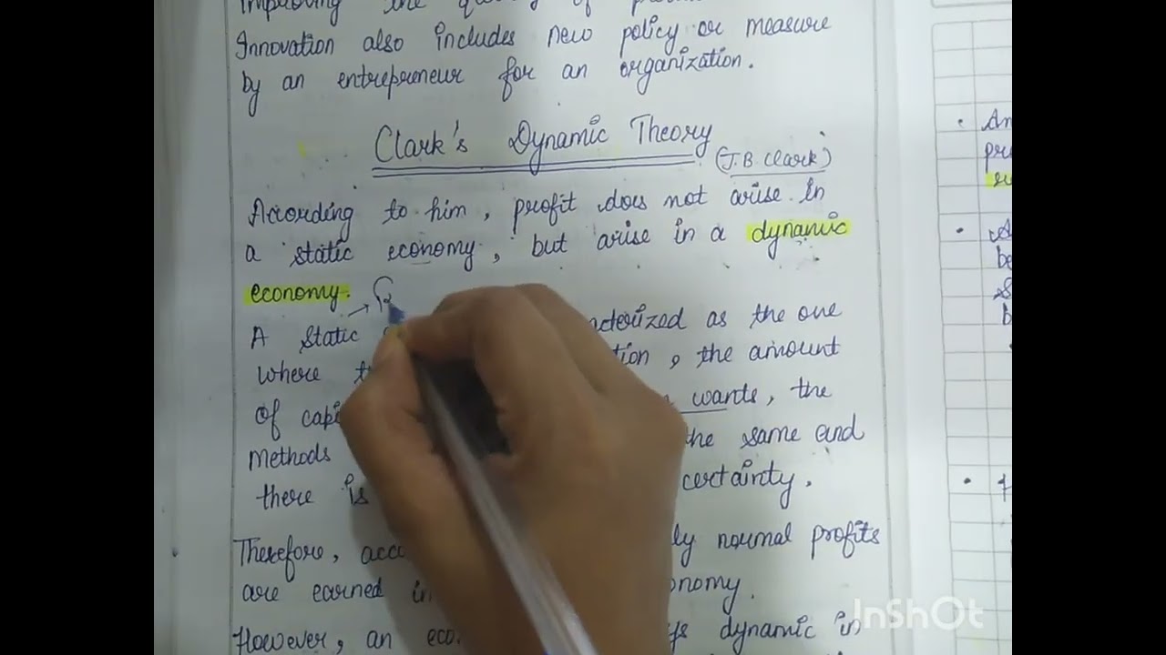 Clark's Dynamic theory|| Theory of profit|| ugc net economics || HPSC|| MA Economics 