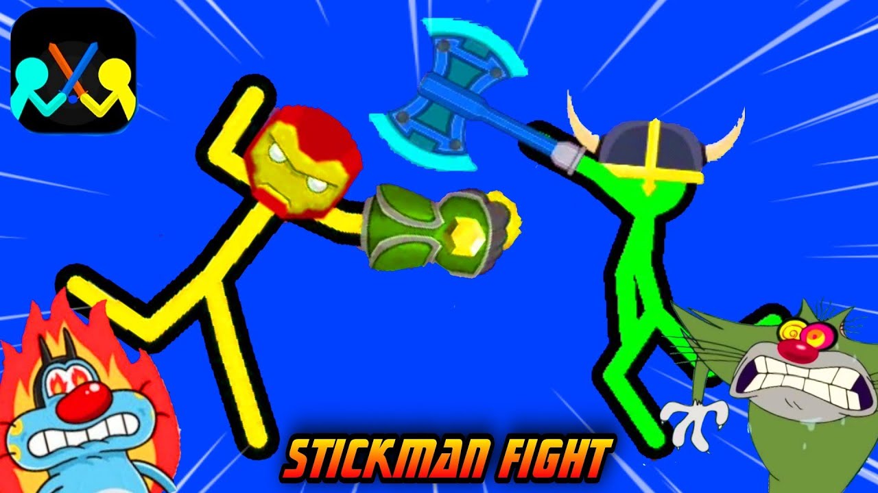 Oggy And Jack playing Supreme Duelist Stickman Fight Game 😱 Oggy Game part-2