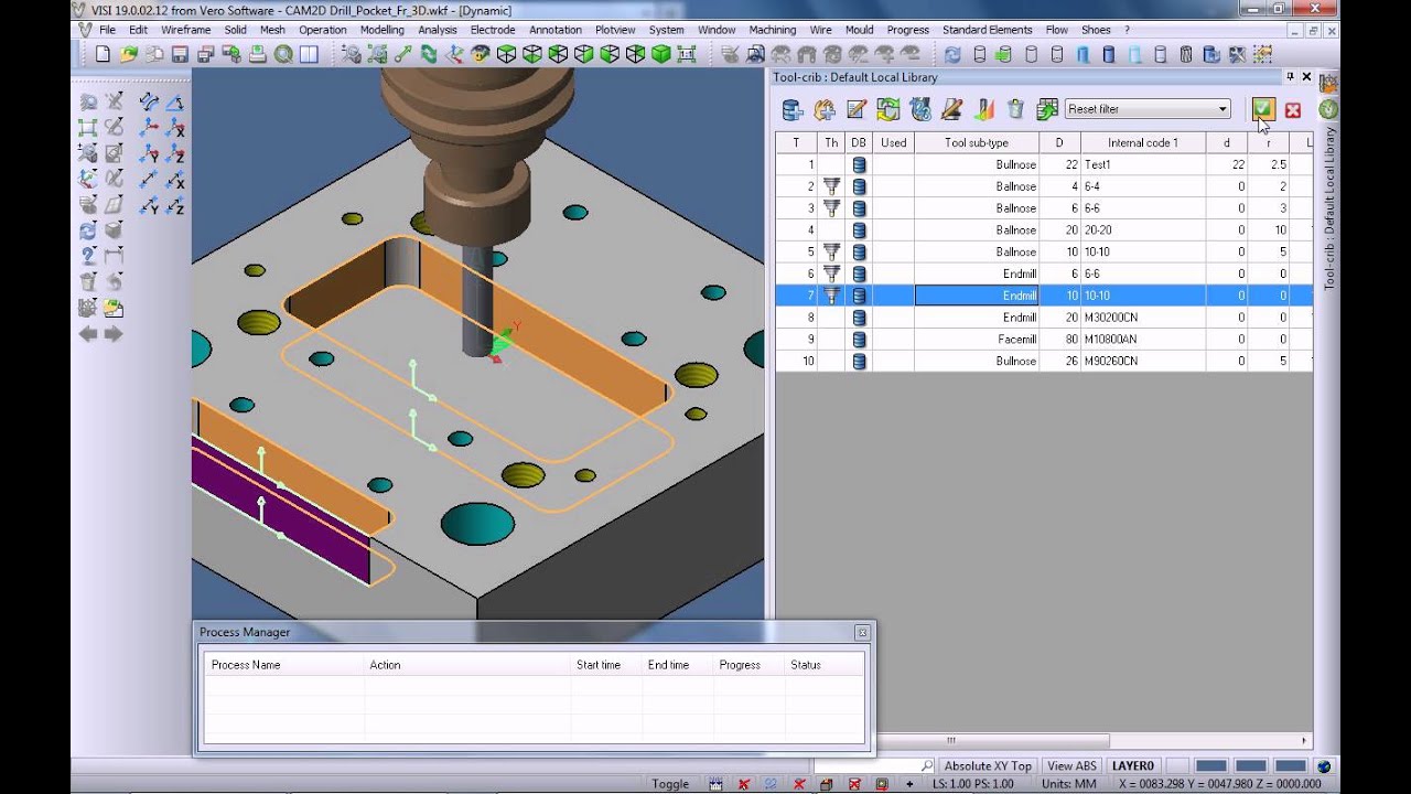 VISI CAM 2D Pocket Fr 3D