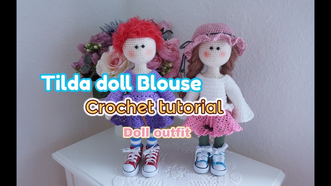 Tilda doll blouse crochet / Large doll outfit