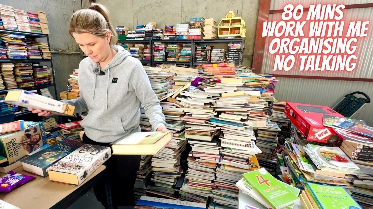 ASMR Cozy Morning Organising My Bookstore | No Talking, Cleaning, Sorting Books