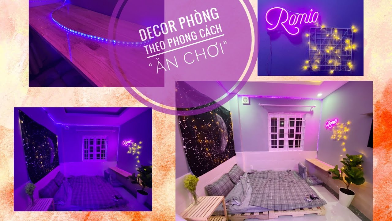 Decor phòng trọ Chill bằng Led Neon và Led RGB đơn giản