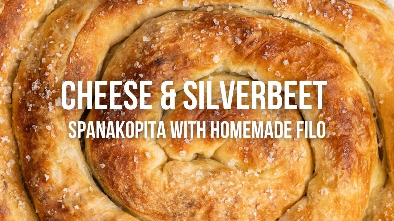 Cheese & Silverbeet Spanakopita with homemade filo