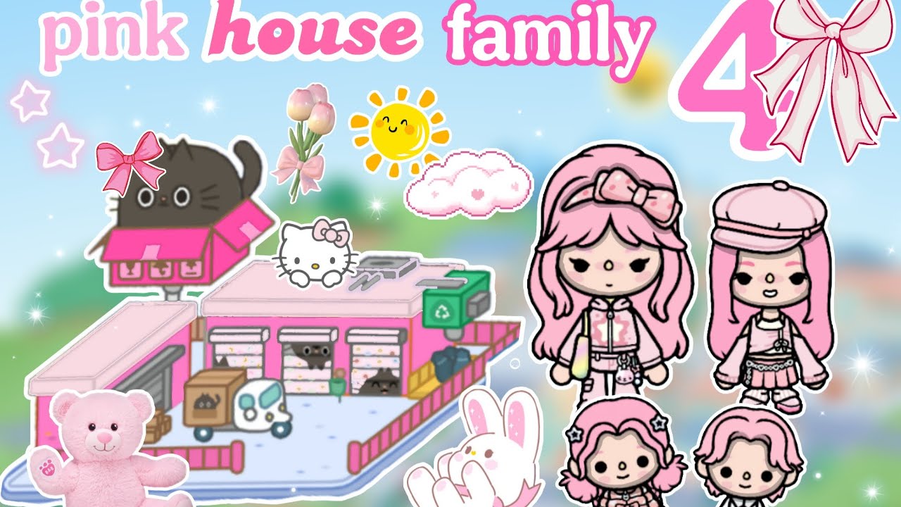 🌸🩷PINK Girls 👧🏼 Дизайн дома для семьи из 4 человек🩷| Идеи для дома TOCA BOCA!!! 💕✨🍥🍨