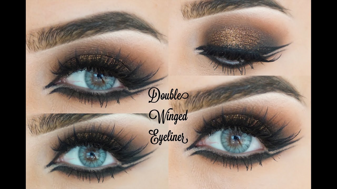 Bronze Party Glitter Double Winged Makeup