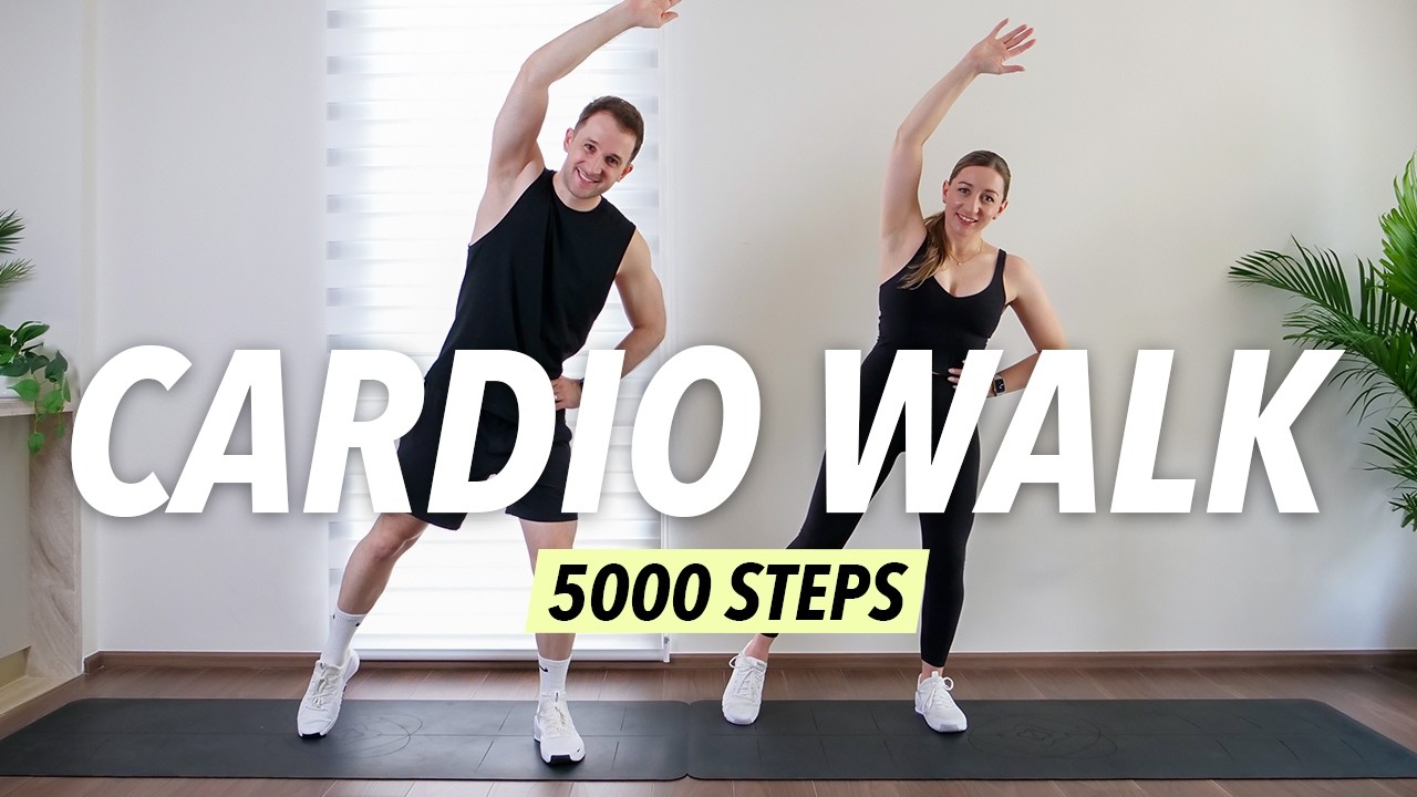 5000 Steps Fat Burn &ndash; 30 Min Cardio Walking Workout at Home (No Equipment)