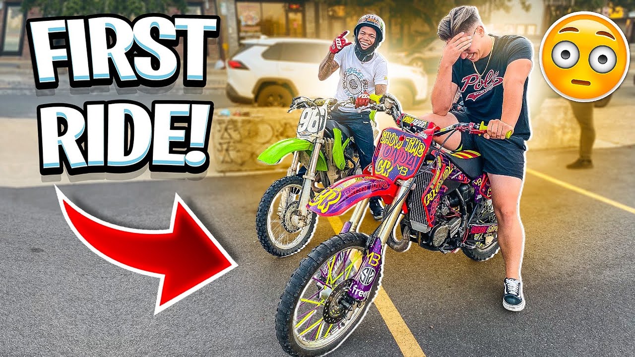 RANDY RIDES A CR85 DIRT BIKE FOR THE FIRST AND THIS HAPPENS ! | BRAAP VLOGS